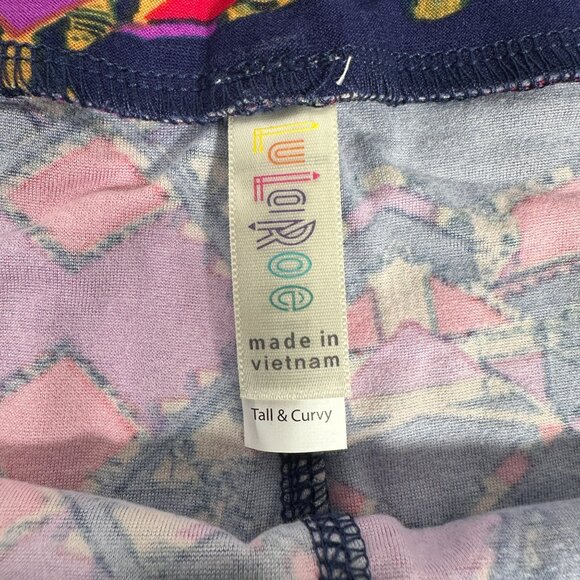LuLaRoe Southwestern Country Purple Navy Blue Pink Leggings Tall & Curvy TC New - Picture 3 of 5